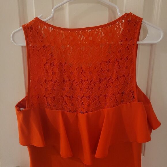 Bisou Bisou Orange Sleeveless Fitted Dress Size 10 - Picture 9 of 10